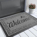 Yimobra Welcome Mat, Heavy Duty Sturdy Door Mats for Home Entrance Outdoor Indoor, Front Doormat for Outside Patio Floor Entry Porch Garage Office, Waterproof, Low Profile, 29.5 x 17, Black Grey by CozyNest Decor