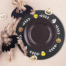 Whaline 4Pcs Round Halloween Placemats Embroidered Ghost Pumpkin Candy Corn Place Mats Black Spooky Dinner Table Mats for Halloween Party Decor by CozyNest Decor