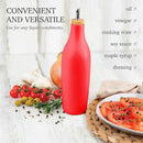kitchentoolz Olive Oil Stoneware Dispenser Bottle, Ceramic 16 Oz Container for EVOO or Vinegar Kitchen Counter, Red by CozyNest Decor