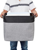 DECOMOMO Extra Large Storage Baskets 54.5L Fabric Storage Bins for Organizing Linen Closet, Toys, Nursery (Grey and Black, XXXL - 3 pack) by CozyNest Decor