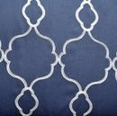 MIUCO Moroccan Embroidered Semi-Sheer Curtains Faux Linen Grommet Window Panels for Doors 52 x 95 Inch 2 Panels, Navy Blue by CozyNest Decor