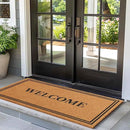 Barnyard Designs Natural Coco Coir Heavy Duty Backing Doormat - Large Cute Non-Slip Front Door Welcome Mat for Outside Entrance or Porch Entry, Brown (36x72, Welcome) by CozyNest Decor