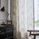 Sutuo Home Boho Curtain with Handmade Tassels, Rod Pocket Window Treatment Vintage Rustic Bohemian French Farmhouse Semi-Blackout Print Drape for Bedroom, 1 Panel 59" W x 84" L,Grey Floral by CozyNest Decor