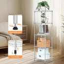 5 Tiers Shelf Metal Storage Shelves Wire Rack Closet Organizers with Wheel for Garage Kitchen Bathroom Laundry Chrome 11.8" D x 17.7" W x 55" H by CozyNest Decor