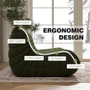 Big Bean Bag Chairs for Adults, 3 Seater Large Floor Sofa (Green) by CozyNest Decor