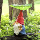 Garden Gnome Statue Decoration with Leaf Umbrella, 7.5” Figurine Ornament for Indoor Outdoor Home Patio Yard Lawn, for Gnome Lovers & Garden Enthusiasts，Mom，Women by CozyNest Decor