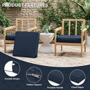 Patio Chair Cushions 22 X 22 X 4 Inch Waterproof Outdoor Seat Cushions for Patio Furniture, Outdoor Sofa Couch Pads with Ties & Handle, Set of 2, Navy Blue by GreenHaven Gardens