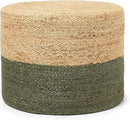 REDEARTH · Cylindrical Pouf Foot Stool Ottoman - Jute Braided Pouffe Poof Accent Sitting Footrest for Living Room, Bedroom, Nursery, Patio, Lounge & Other Rooms (Natural Olive, 18"x18"x14") by CozyNest Decor