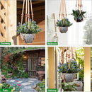 RIFNY Macrame Plant Hanger for 5 to 10 Inch Plant Pots, 35 Inch Woven Rope Hanger Kits with Hooks and Wood Beads, Hanging Planter Basket for Indoor Boho Home Decor (Brown, 3 Pack) by GreenHaven Gardens