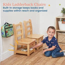 ECR4Kids Three Rung Ladderback Chair with Storage, 10in Seat Height , Classroom Seating, Honey, 2-Pack by CozyNest Decor