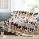 CASAAGUSTO Boho Sherpa Throw Blanket, Aztec King Size Blanket, Ultra Soft, Warm, Cozy, Plush, Thick Fleece Bohemian Throw Blanket for Couch, Bed, Sofa (Khaki 108 * 90 Inch) by CozyNest Decor