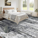 Washable Rug 9x12 Area Rugs for Living Room: Large Neutral Soft Rug Abstract Non Slip Low Pile Modern Carpet for Bedroom Kitchen Nursery Office Dining Room Indoor (Black, 9'x12') by TinyTreasures Baby Boutique