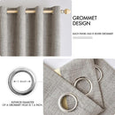 MIULEE 100% Blackout Linen Textured Curtains for Bedroom Solid Thermal Insulated Warm Taupe Grommet Room Darkening Curtains & Drapes Luxury Decor for Living Room Nursery 42 x 63 Inch (2 Panels) by TinyTreasures Baby Boutique