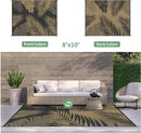 GENIMO Outdoor Rug 8' x 10' Waterproof for Patios Clearance, Reversible Outdoor Plastic Straw Camping Rug Carpet, Large Area Rugs Mats for RV, Camper, Deck, Balcony, Porch, Beach, Picnic, Black&Brown by CozyNest Decor