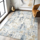 4x6 Rug Washable Area Rugs: Abstract Modern Soft Stain Resistant Indoor Floor Accent Non Slip Carpet for Living Room Entryway Kitchen Bedroom Nursery Office Bedside Home House Decor- Blue by TinyTreasures Baby Boutique