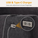 Power Swivel Glider Recliner Chair, Electric Nursery Rocker Recliner Chair, USB & Type-C Charger, Charcoal Gray Boucle by TinyTreasures Baby Boutique