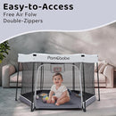 Pamo Babe Baby Playpen with Sun Protection Canopy - Indoor & Outdoor Play Yard for Babies and Toddlers - Baby Tent with Zipper Door by TinyTreasures Baby Boutique