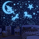 Glow in The Dark Stars for Ceiling,Unicorn Wall Decals Stickers Wall Decor for Girls Bedroom Luminous Glow Unicorn Stars Planet Ceiling Stickers for Baby Boys Kids Playroom Living Room Nursery by TinyTreasures Baby Boutique