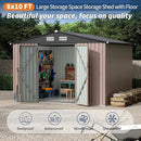 8x10 FT Metal Storage Sheds Outdoor with Floor, Metal Yard Sheds Garden Shed Kit, MetalTool Shed with Lockable Door, Metals UtilitySheds Buildings with Air Vent for Backyard Garden Patio Lawn by GreenHaven Gardens