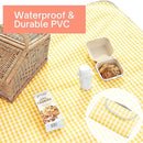 Cute Gingham Picnic Blanket, Waterproof Foldable, in Large 80x60in and Extra Large 80x80in, Portable Compact Beach Blanket, Oversized XL Outdoor Mat (Yellow, Large) by TinyTreasures Baby Boutique