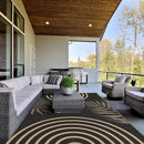 GENIMO Outdoor Rug 9' x 12' Waterproof for Patio Clearance, Reversible Lightweight Plastic Straw Camping Carpet, Large Area Rugs Mats for Rv, Backyard, Deck, Porch, Picnic, Balcony, Mix-Black & Brown by CozyNest Decor