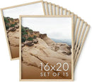 Haus and Hues 16x20 Natural Oak Wood Picture Frames Set of 15 - Premium Bulk Picture Frames 16x20 Bundle - Elegant Gallery Wall Frame Set for Posters, Art Display - Ideal for Wall Decor in Home & by CozyNest Decor