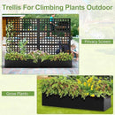 Metal Raised Garden Bed, Trellis Planters Bed with Drainage Holes for Climbing Plants, Vegetables Outdoor Privacy Screen with Planter Box 73"x47"x16", Black by GreenHaven Gardens