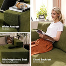 104" Cloud Sectional Couches for Living Room,L Shaped Boneless Couch in A Box,Sleeper Sofa with Comfy Chaise No Assembly Required,Green