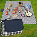 Picnic Blanket Waterproof Beach Rug 80''x118'' Picnic Mat Washable Lightweight with Handle Navy Blue Checkered for Hiking Travelling Outdoor Camping,Parks by TinyTreasures Baby Boutique