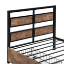 Twin Size Platform Bed With Headboard And Footboard, 2 Storage Drawers And Rotatable TV Stand - Black by HouseOfZazla
