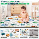 Baby Play Mats for Floor, 47x47 Playpen Mat for Babies, Extra Thicker & Soft Floor Crawling Mat, Foldable Non-Slip Playmat Cushioned for Infants Toddlers, Cute Animal Design by TinyTreasures Baby Boutique