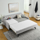 Size Upholstered Daybed With Trundle And USB Charging Armrest by HouseOfZazla