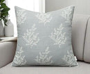 VAGMINE Embroidered Leaves Throw Pillow Cover - 18x18 Inches Square - 100% Cotton Robins Egg Decorative Cushion Cover - Coastal Inspired Leaf Stitch - Stylish Home Accent for Sofa, Couch, Bedroom by CozyNest Decor