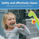 Dr. Brown's Infant-to-Toddler Training Toothbrush Set, Blue Elephant with Fluoride-Free Apple Pear Baby Toothpaste, 0-3 years by TinyTreasures Baby Boutique