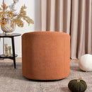KINWELL 32" Wide Swivel Boucle Accent Chair Armchair, No Assembly Mid-Century Modern Round Upholstered Barrel Chair for Living Room, Bedroom, Office (Caramel) by CozyNest Decor