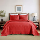 MarCielo 3-Piece Christmas Quilt 100% Cotton Oversized Bedspread Lightweight Coverlet Embroidery Christmas Tree Pattern Bedding Set (TC Red, Oversized Queen (100"x106")) by CozyNest Decor