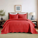 MarCielo 3-Piece Christmas Quilt 100% Cotton Oversized Bedspread Lightweight Coverlet Embroidery Christmas Tree Pattern Bedding Set (TC Red, Oversized King (118"x106")) by CozyNest Decor