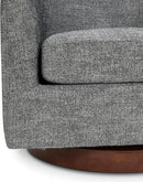 CHITA Swivel Accent Chair, FSC Certified Upholstered Fabric Barrel Chair for Living Room, Fully Assembled, Dark Grey by CozyNest Decor