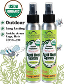 US Organic Mosquito Repellent Anti Bug Outdoor Pump Sprays, USDA Certification, Cruelty Free, Proven Results by Lab Testing, Deet-Free (4 oz - Value 2 Pack) by TinyTreasures Baby Boutique