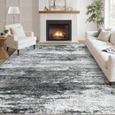 Washable Rug 6x9 Area Rugs for Living Room: Neutral Soft Rug Abstract Non Slip Low Pile Modern Carpet for Bedroom Kitchen Nursery Office Dining Room Indoor (Black, 6'x9') by TinyTreasures Baby Boutique