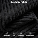 ovios 104" Cloud Sectional Couch with L-Shape Chaise,Modern Modular Sofa with Deep Seat, Upholstered Couches for Living Room Bedroom,No Assembly Required, Black (Corduroy Fabric) by CozyNest Decor