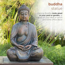 Alpine Corporation 15" Tall Indoor/Outdoor Meditating Buddha Statuary Décor by GreenHaven Gardens
