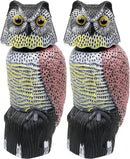 Galashield Owl Decoy to Scare Birds Away Scarecrow Fake Owl with Rotating Head 16" Tall (2 Pack) by GreenHaven Gardens