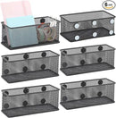 EASEPRES Magnetic Pencil Holder Set of 6 - Black Wire Mesh Storage Baskets Organizer with Strong Magnets - Perfect for Whiteboard, Refrigerator and Locker Accessories by CozyNest Decor