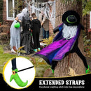 POPGIFTU 64" Large Crashing Witch into Tree Halloween Outdoor Decoration – Funny Flying Witch Yard Prop for Porch, Garden & Lawn, Weather-Resistant Halloween Decor by CozyNest Decor