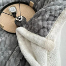 UKELER Sherpa Bed Blanket 80 × 90 inch, Ultra Soft Queen Size Throw Blanket for All Season, 470 GSM Cozy Plush Striped Fleece Blankets for Bedroom Living Room Dorm Hostel Sofa Camping, Dark Grey by CozyNest Decor