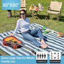 HX&OD Outdoor Picnic Blanket Extra Large, 80''*80'' Waterproof Picnic Mat with Stakes Foldable Camping Blanket Portable with Carry Strap for Beach Mat (Grey& Green, 80''*80'') by TinyTreasures Baby Boutique