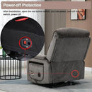 Power Lift Recliner Chair for Adults Elderly Chenille Lay Flat Recliners with Massage Heat, Extended Footrest, Wireless Charging Device, USB Ports, Cup Holder, Lumbar Pillow Up to 400LBS