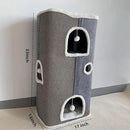 4-Level Cat House for Indoor Cats,Covered Cat Beds and Furniture with Scratch Pad,Hideaway Cave &Cushions,Modern Cat Tower Condo for Multi Small Pet and Large Cats Navy Blue by CozyNest Decor
