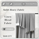 RAIN CITY Grey Linen Blackout Curtains 45 Inches Long,100% Light Blocking Textured Curtains for Bedroom Living Room Thermal Back Tab Rod Pocket Curtains 2 Panels with Hooks 50 x 45 by CozyNest Decor